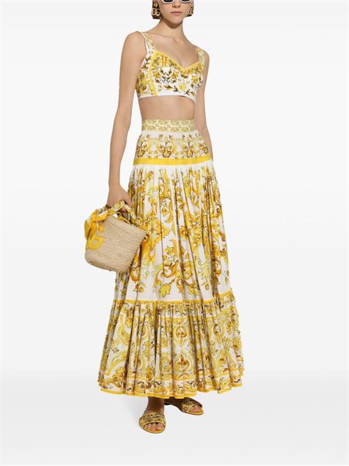 Long skirt with majolica print DOLCE & GABBANA | F4CX0THH5A5HG3TN